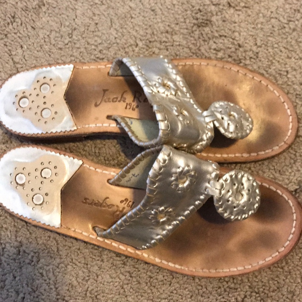 Silver jack Rogers, size 7W